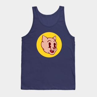 Pink Piggy The Meaty Logo Design Tank Top